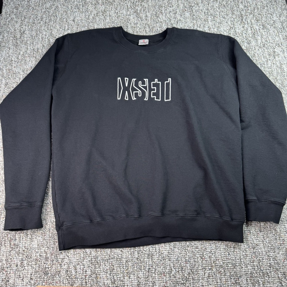 XSET Sweatshirt Mens XL Pullover Long Sleeve Logo Black Made in USA